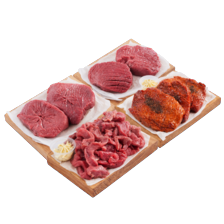 Malse runder- of kogelbiefstuk, biefstukpuntjes of rundersteaks